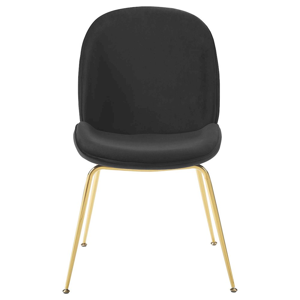 Scoop Gold Stainless Steel Leg Performance Velvet Dining Chair. Picture 5