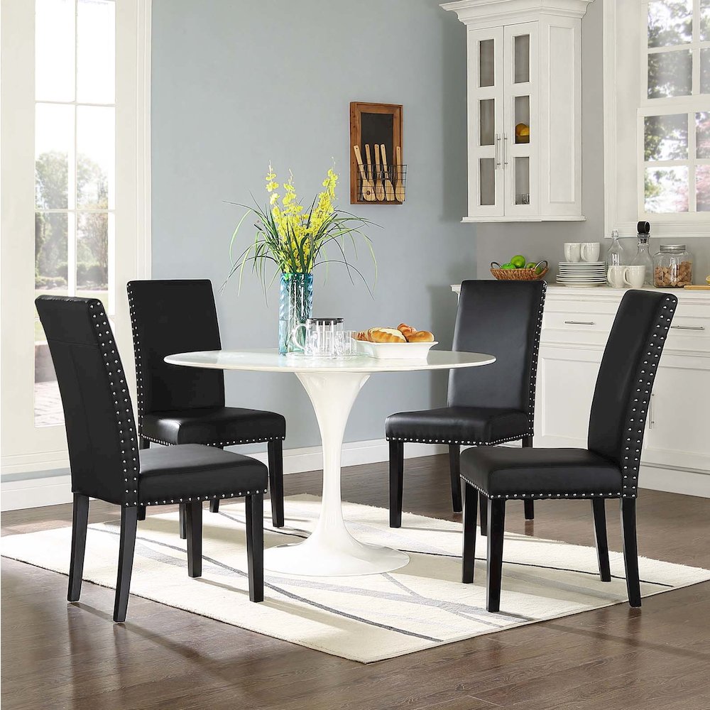 Parcel Vinyl Dining Side Chair Set of 4. Picture 5
