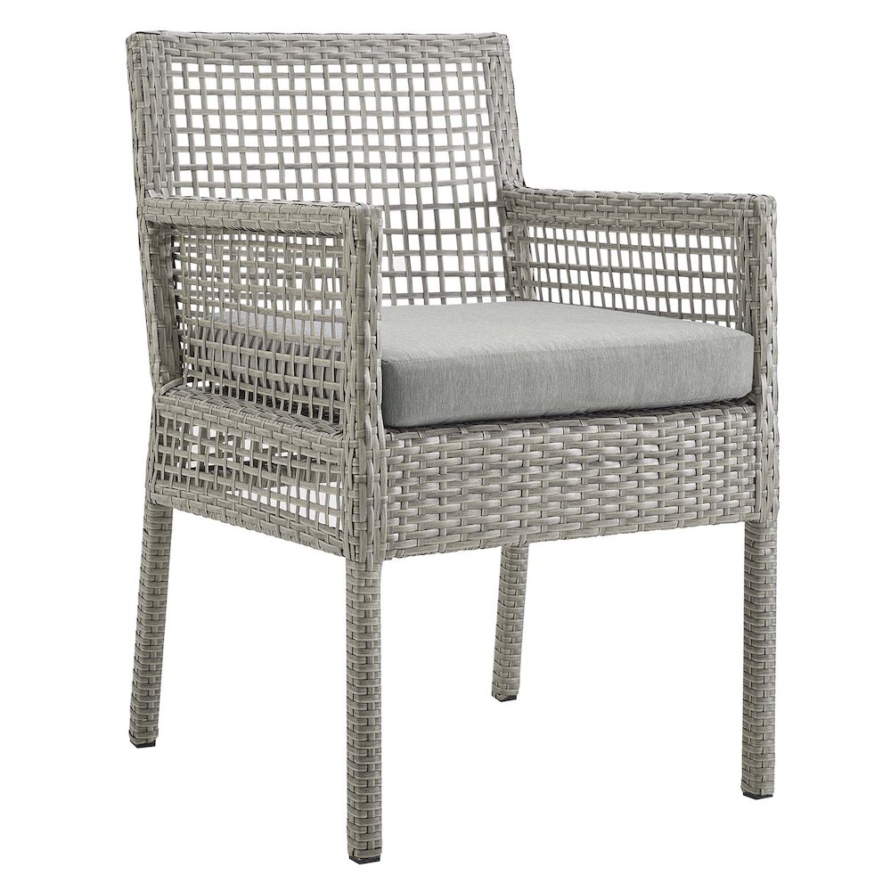 Aura Outdoor Patio Wicker Rattan Dining Armchair Set of 2. Picture 3