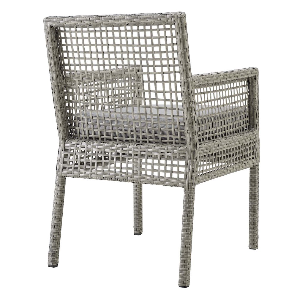 Aura Outdoor Patio Wicker Rattan Dining Armchair Set of 2. Picture 5