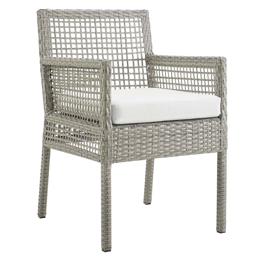 Aura Outdoor Patio Wicker Rattan Dining Armchair Set of 2. Picture 3