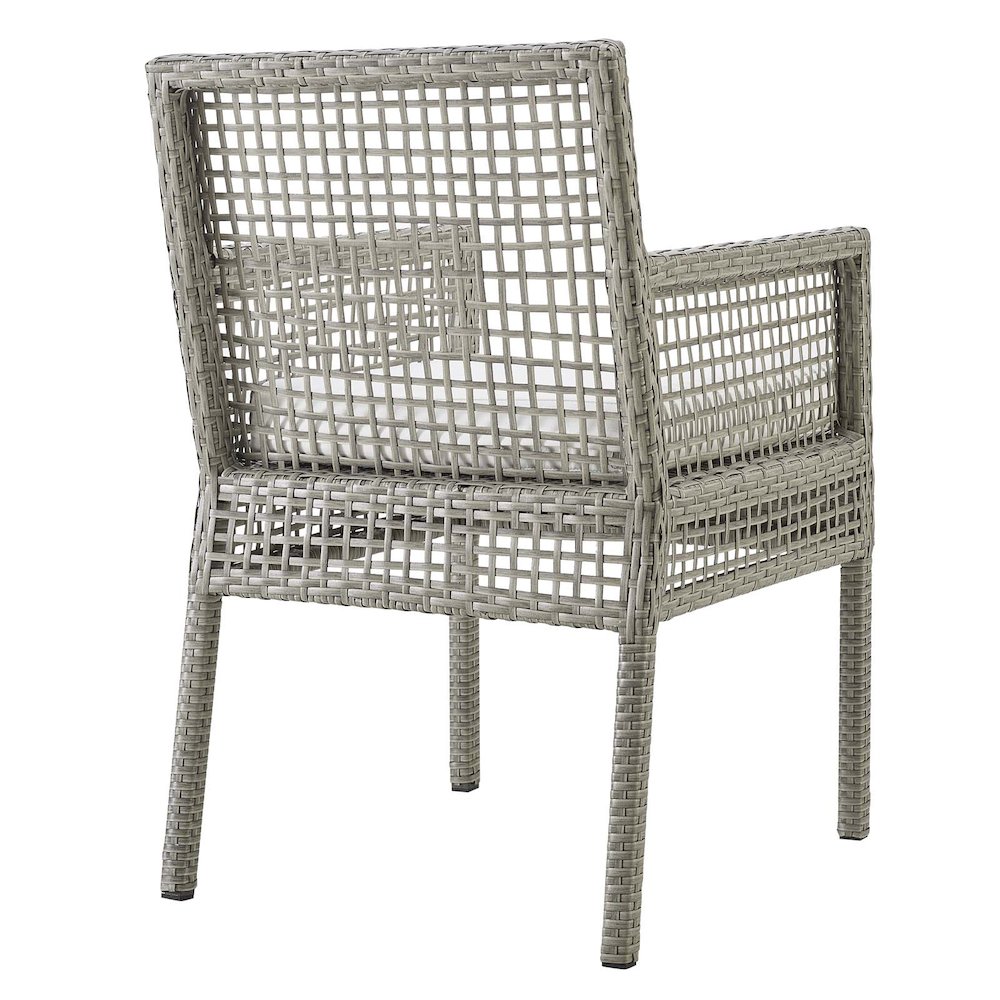 Aura Outdoor Patio Wicker Rattan Dining Armchair Set of 2. Picture 5