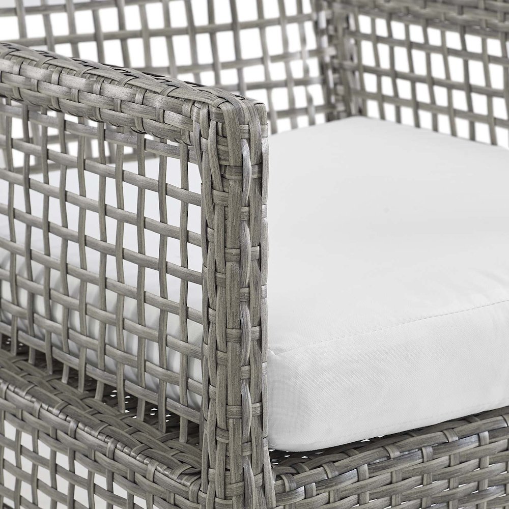 Aura Outdoor Patio Wicker Rattan Dining Armchair Set of 2. Picture 6