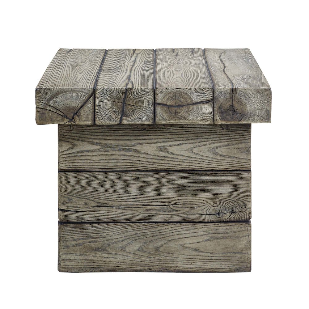 Manteo Rustic Coastal Outdoor Patio Side Table. Picture 2
