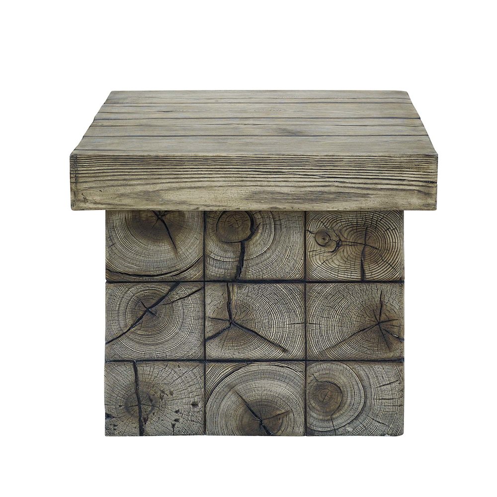 Manteo Rustic Coastal Outdoor Patio Side Table. Picture 3