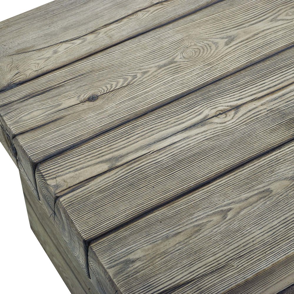 Manteo Rustic Coastal Outdoor Patio Side Table. Picture 5