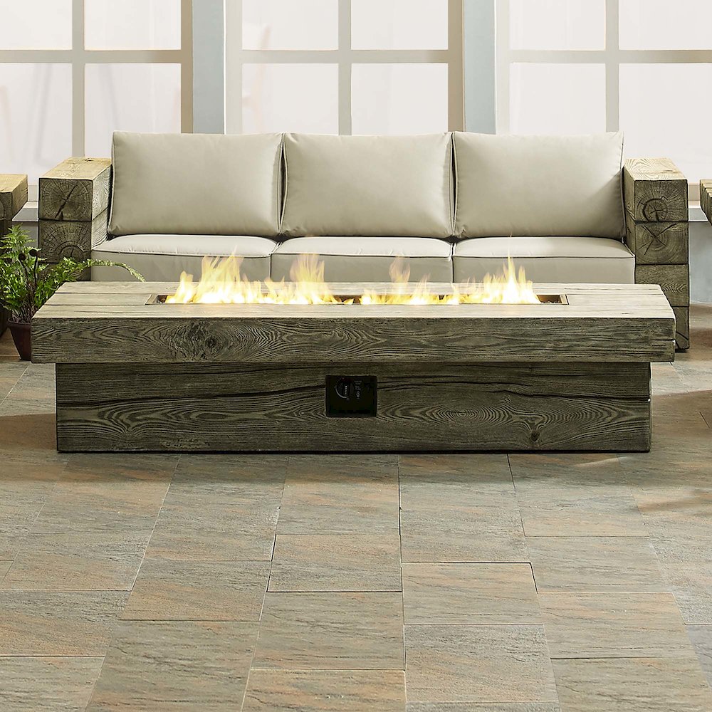Manteo 70" Rectangular Outdoor Patio Fire Pit Table. Picture 7