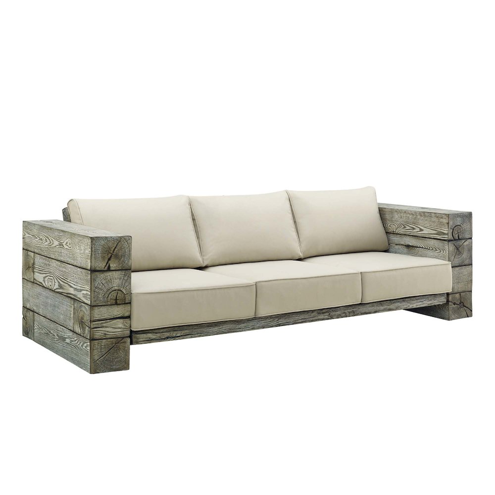 Manteo Rustic Coastal Outdoor Patio SunbrellaSofa. Picture 1