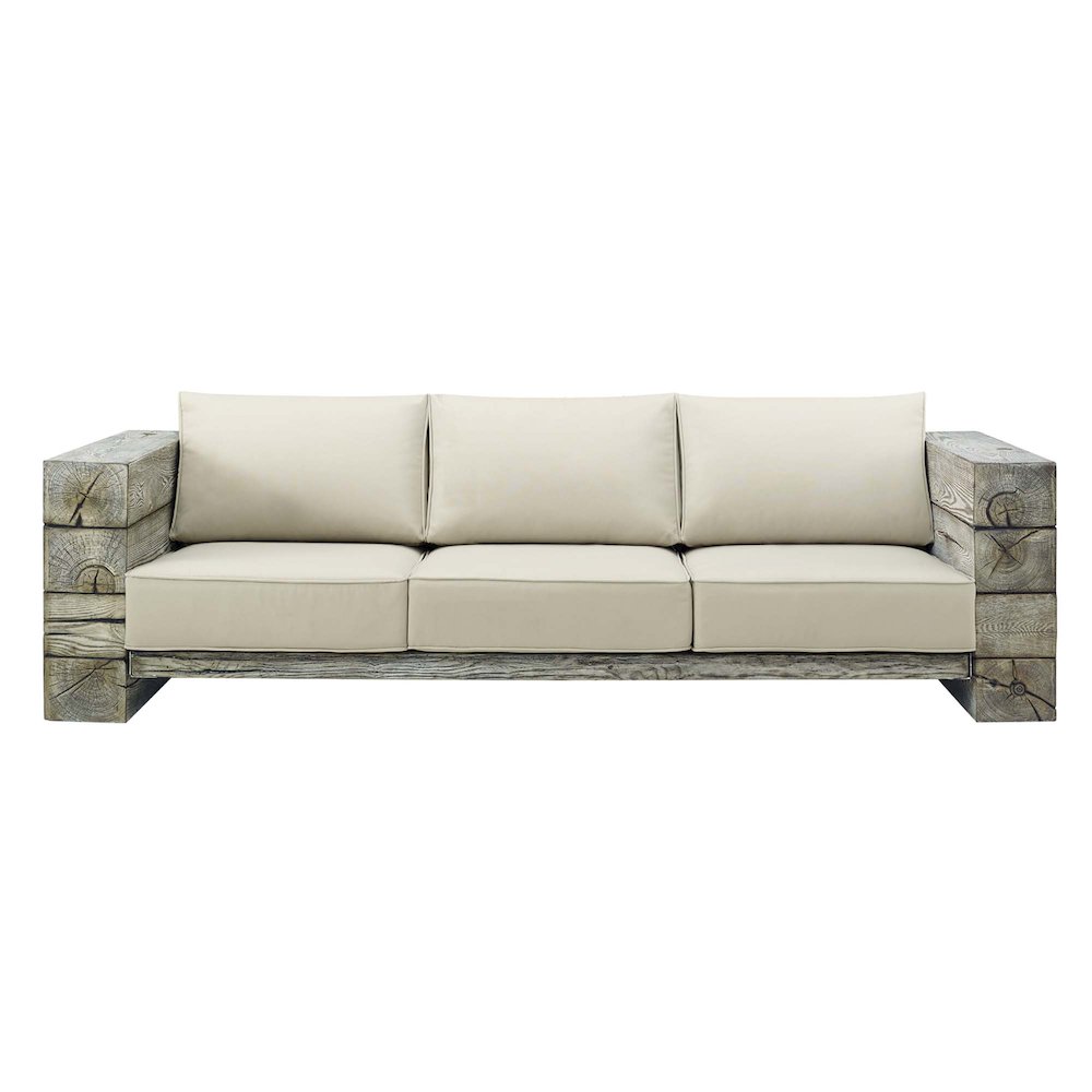 Manteo Rustic Coastal Outdoor Patio SunbrellaSofa. Picture 3