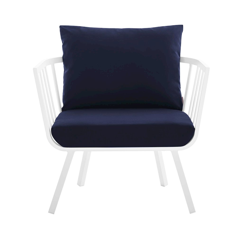 Riverside Outdoor Patio Aluminum Armchair. Picture 4