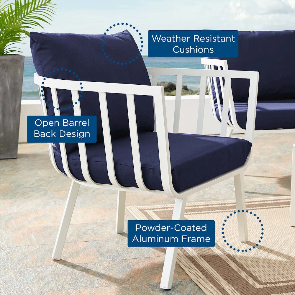 Riverside Outdoor Patio Aluminum Armchair. Picture 7