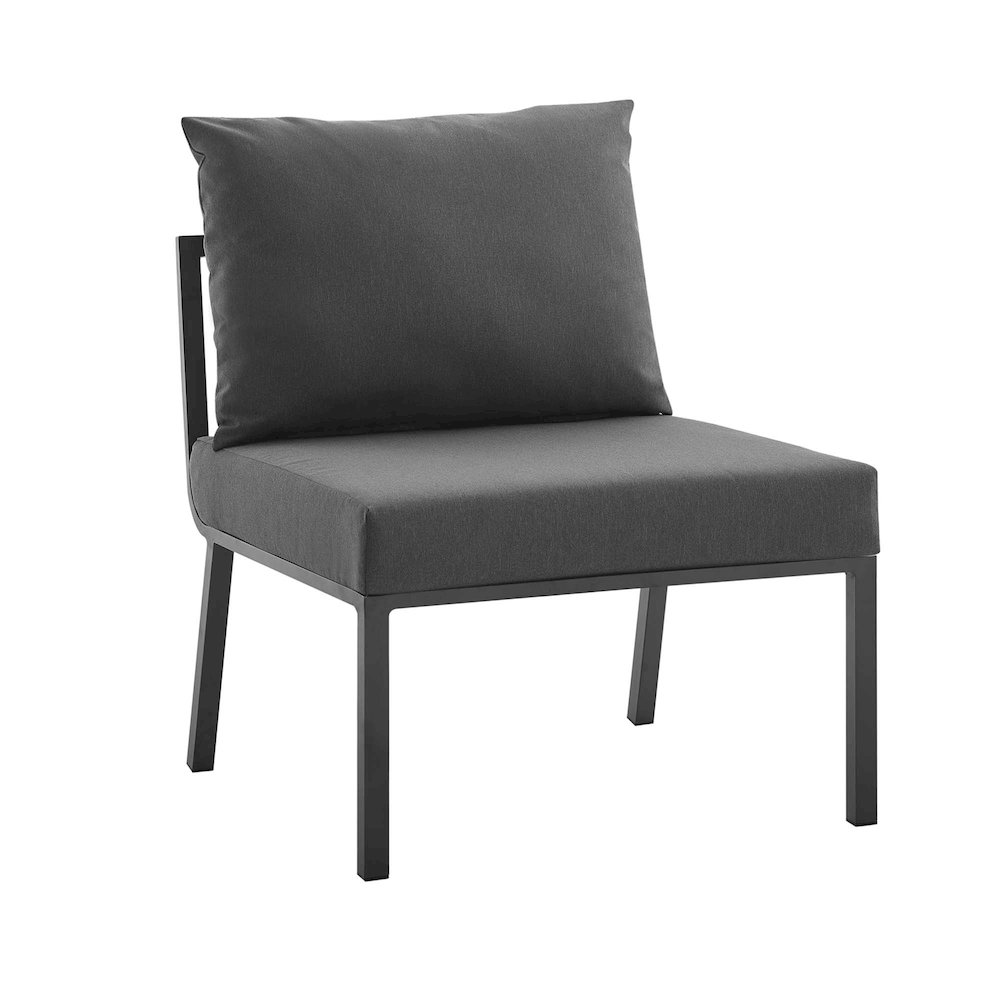 Riverside Outdoor Patio Aluminum Armless Chair. Picture 1