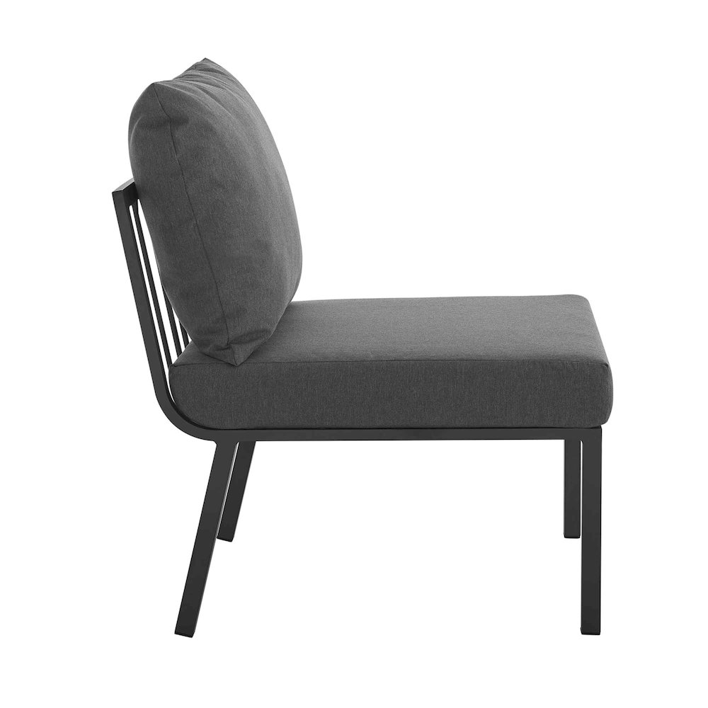 Riverside Outdoor Patio Aluminum Armless Chair. Picture 2