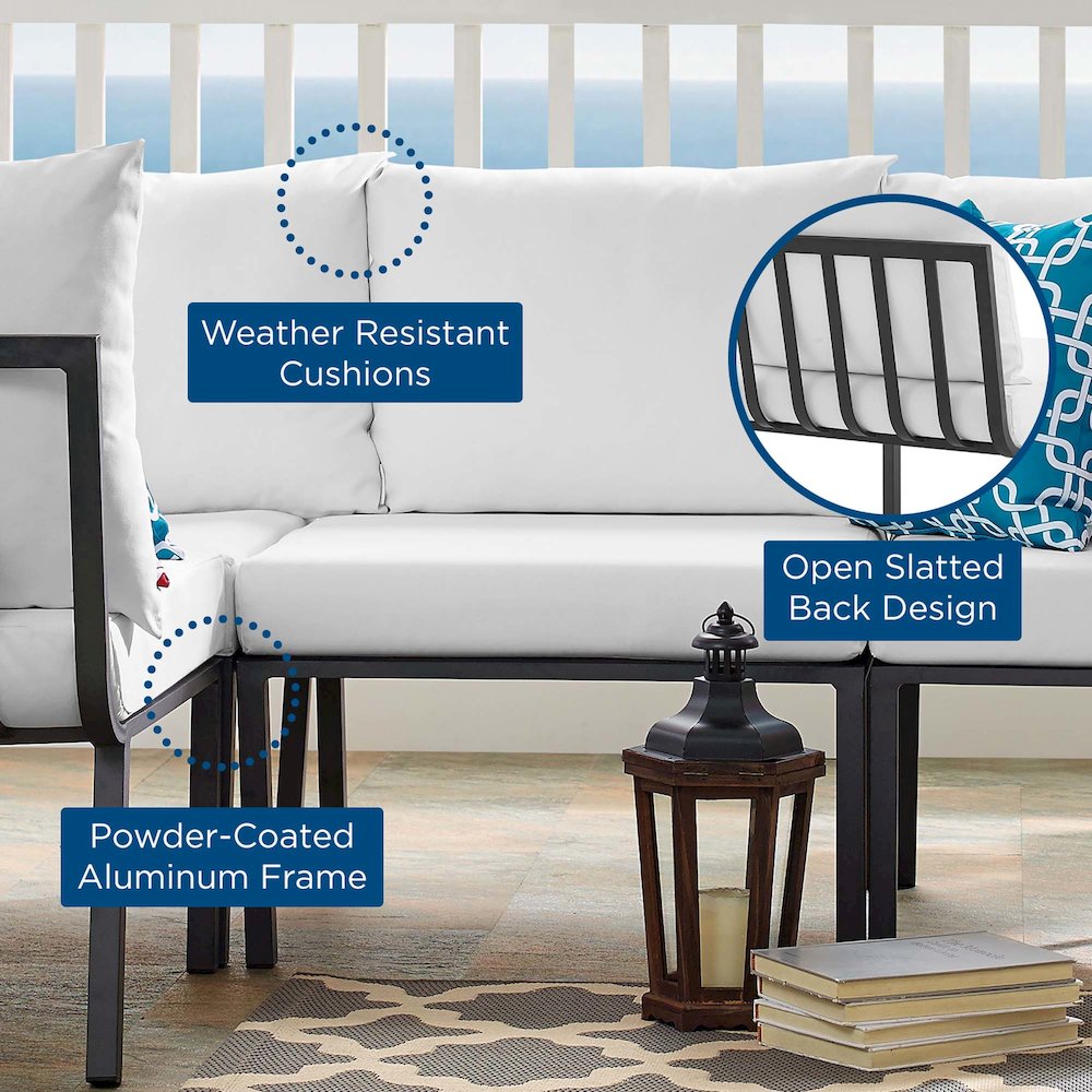 Riverside Outdoor Patio Aluminum Armless Chair. Picture 6