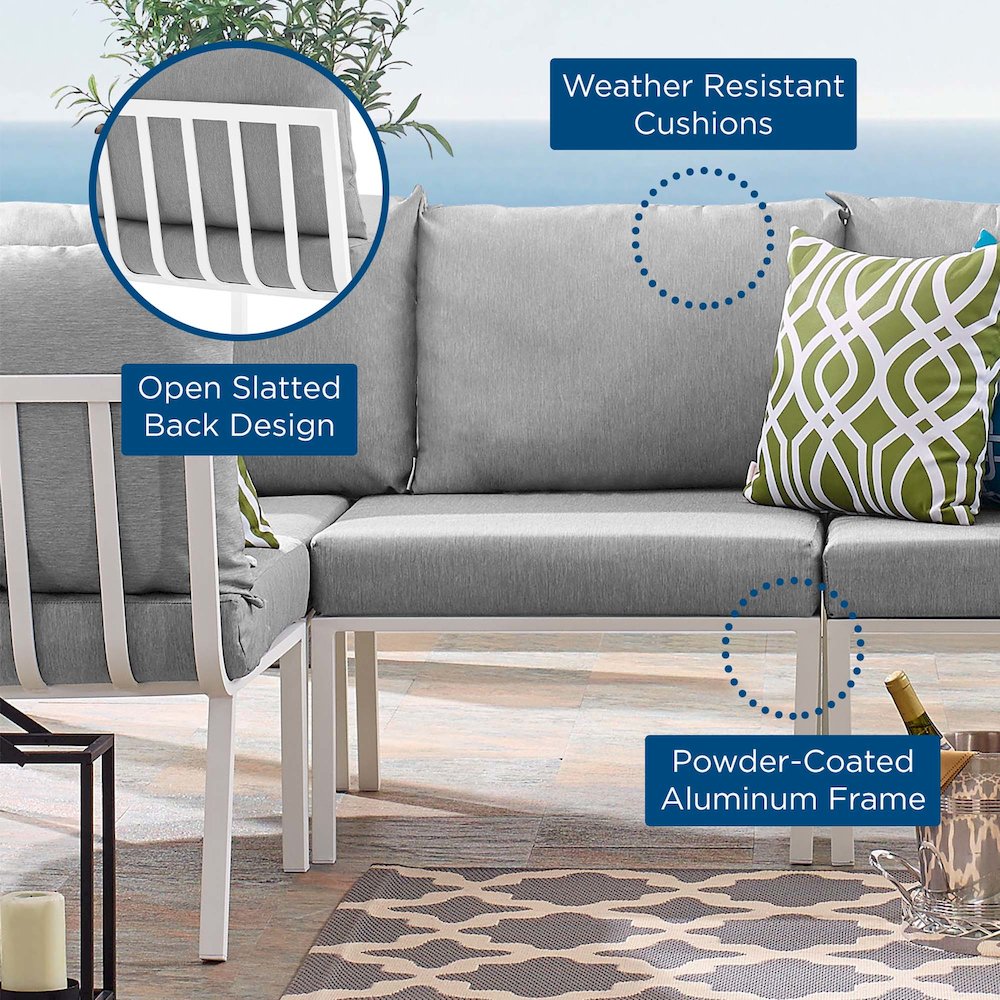 Riverside Outdoor Patio Aluminum Armless Chair. Picture 7