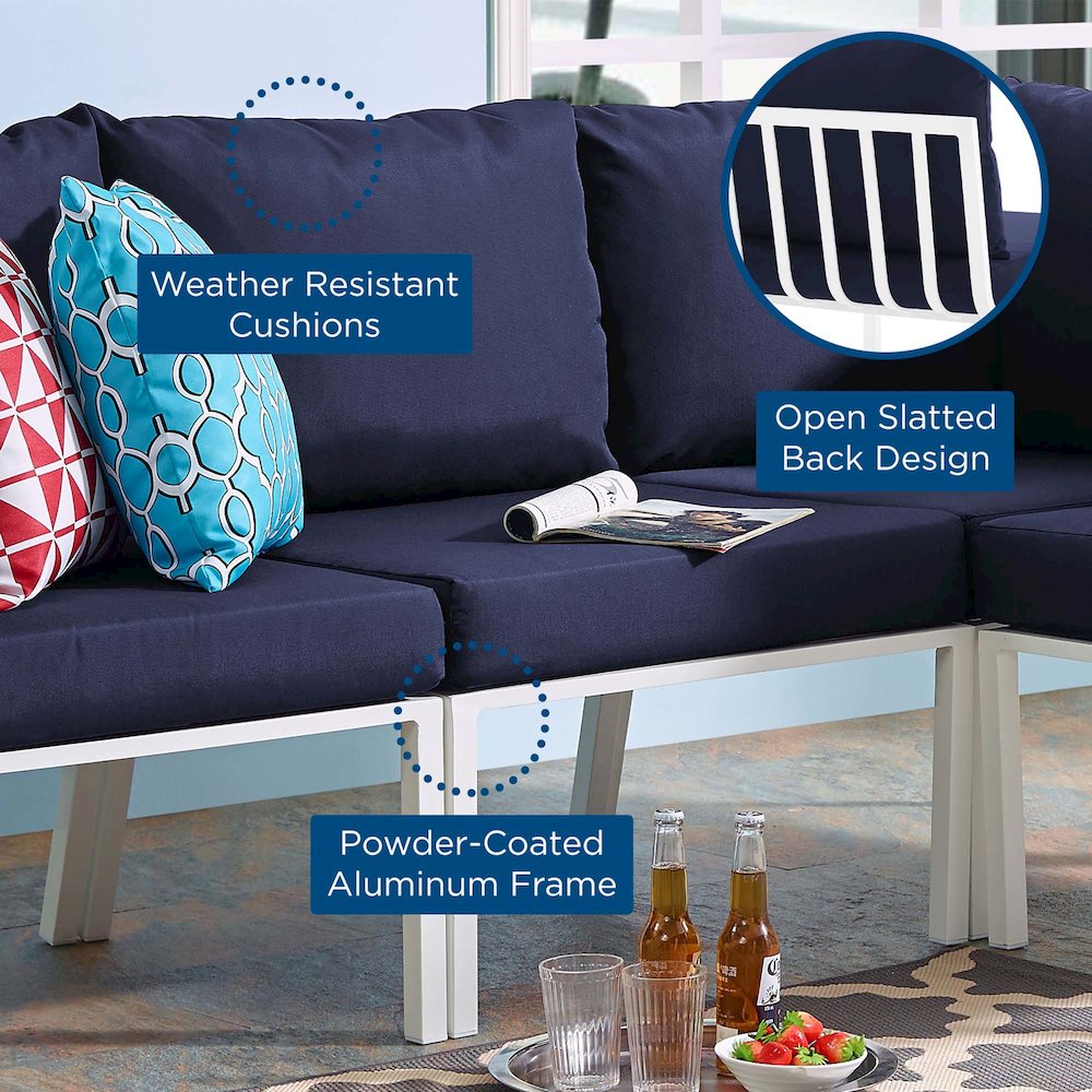 Riverside Outdoor Patio Aluminum Armless Chair. Picture 7