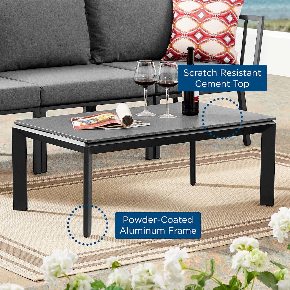 Riverside Aluminum Outdoor Patio Coffee Table. Picture 6