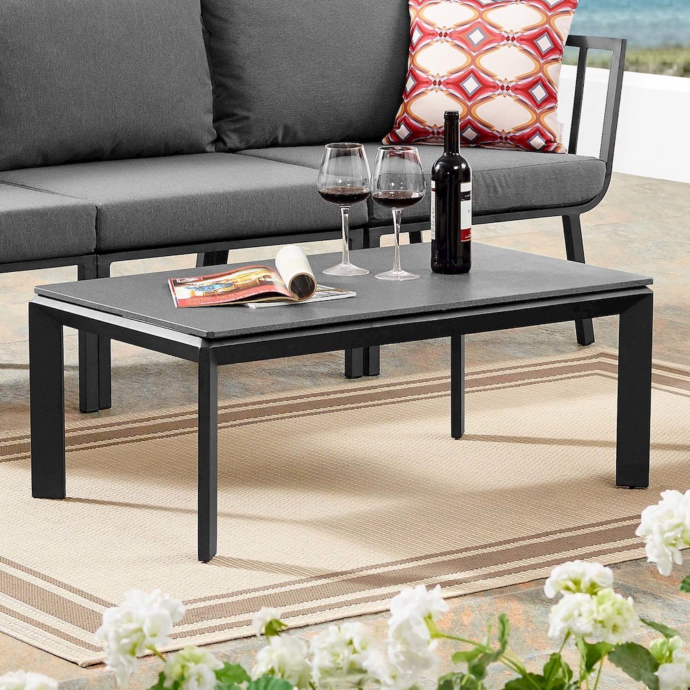 Riverside Aluminum Outdoor Patio Coffee Table. Picture 5