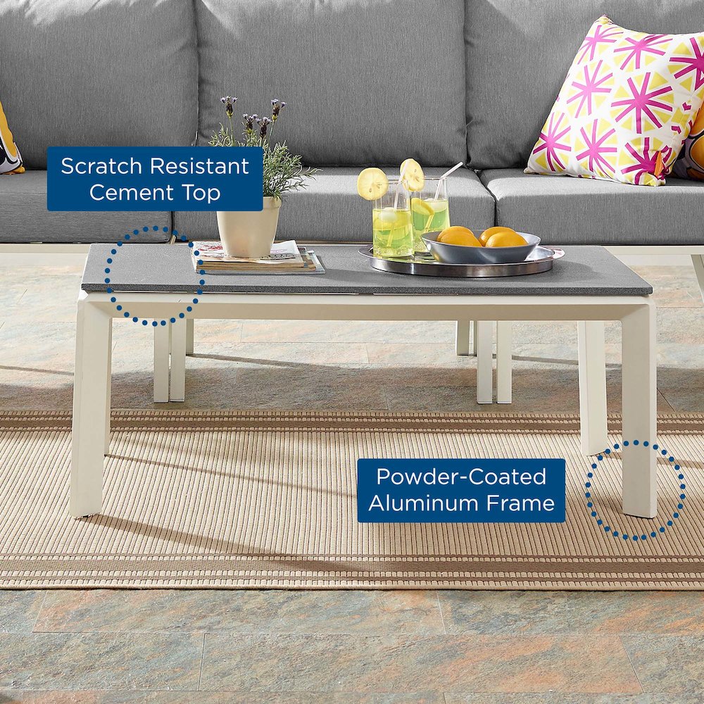 Riverside Aluminum Outdoor Patio Coffee Table. Picture 6