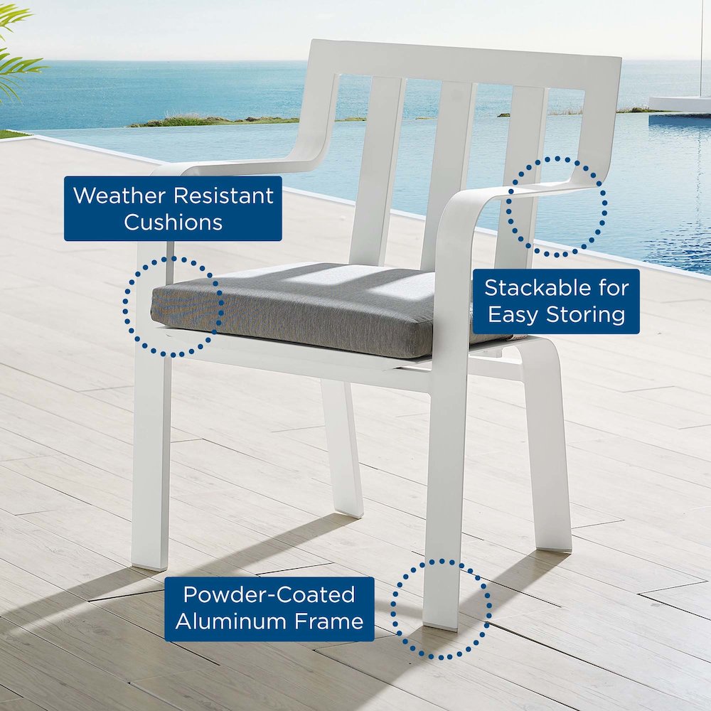 Baxley Stackable Outdoor Patio Aluminum Dining Armchair. Picture 7