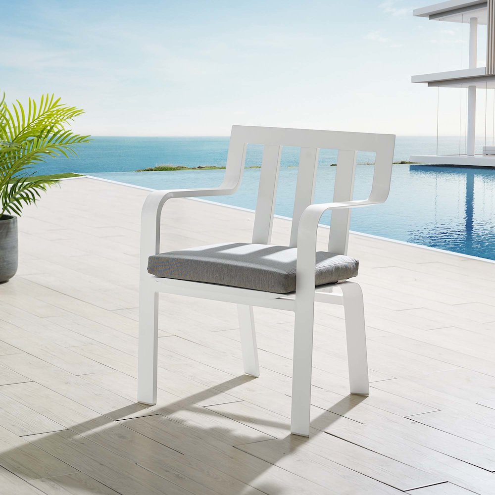 Baxley Stackable Outdoor Patio Aluminum Dining Armchair. Picture 6
