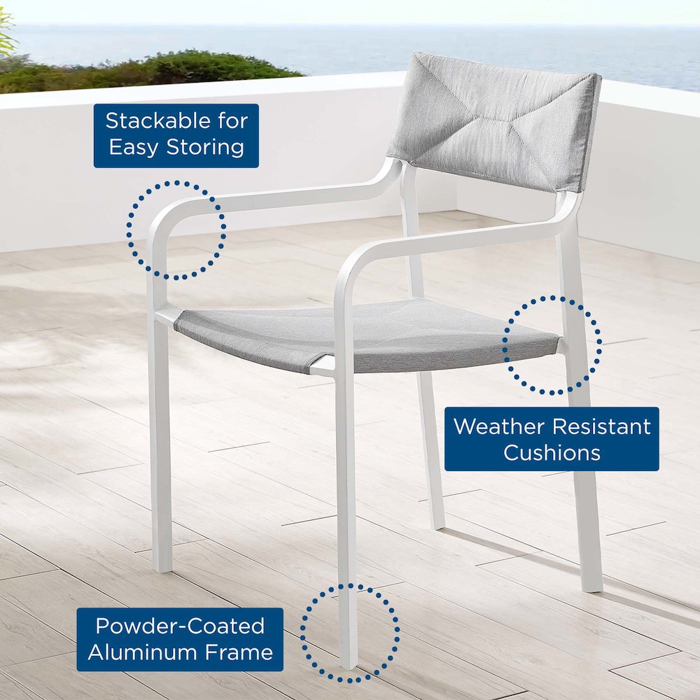 Raleigh Stackable Outdoor Patio Aluminum Dining Armchair. Picture 7