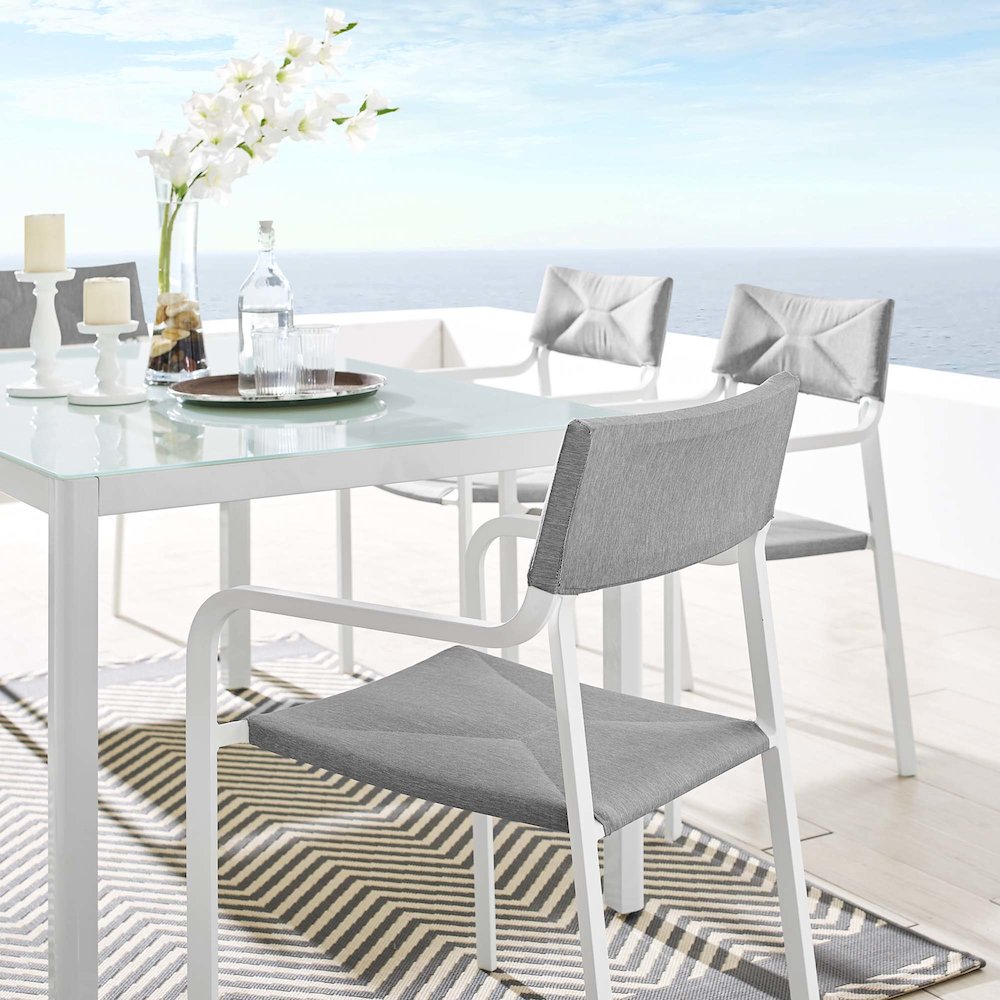 Raleigh Stackable Outdoor Patio Aluminum Dining Armchair. Picture 8