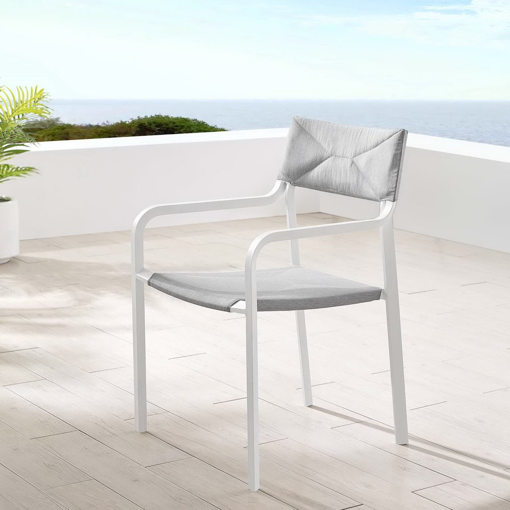 Raleigh Stackable Outdoor Patio Aluminum Dining Armchair. Picture 6