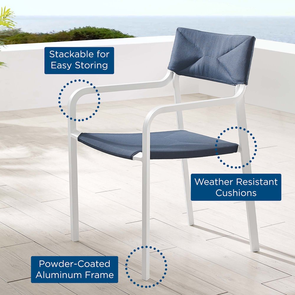 Raleigh Stackable Outdoor Patio Aluminum Dining Armchair. Picture 7