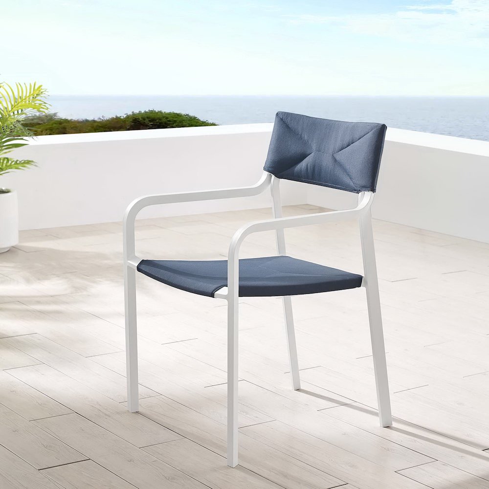 Raleigh Stackable Outdoor Patio Aluminum Dining Armchair. Picture 6