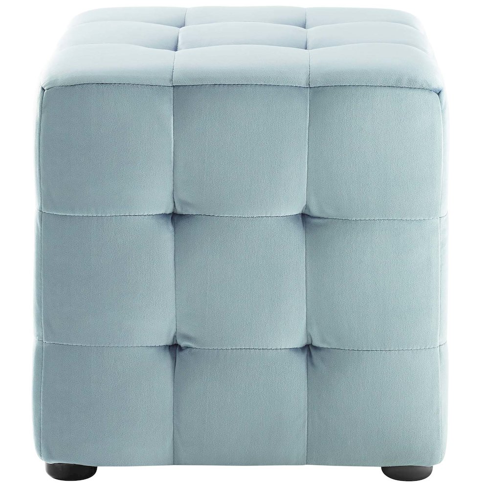 Contour Tufted Cube Performance Velvet Ottoman. Picture 2