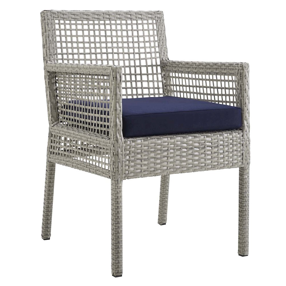 Aura Outdoor Patio Wicker Rattan Dining Armchair Set of 4. Picture 3
