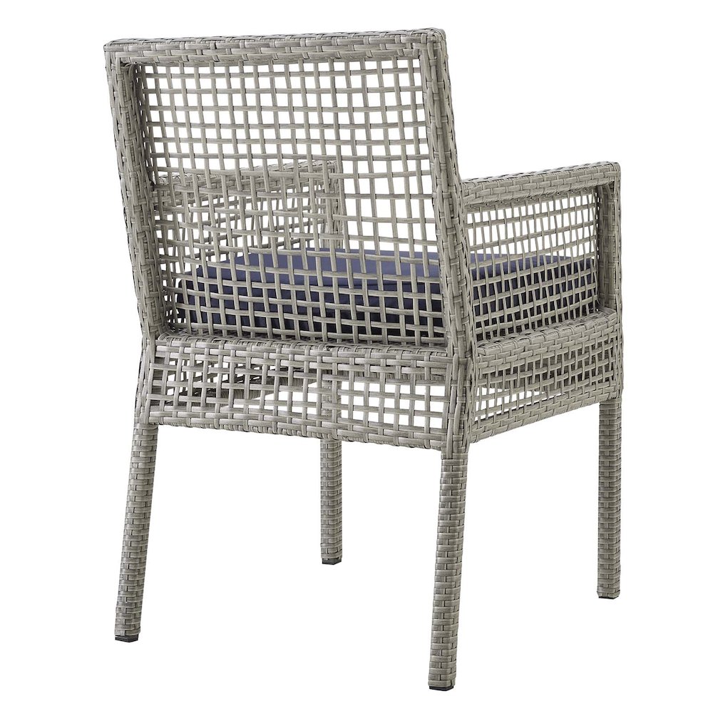 Aura Outdoor Patio Wicker Rattan Dining Armchair Set of 4. Picture 5