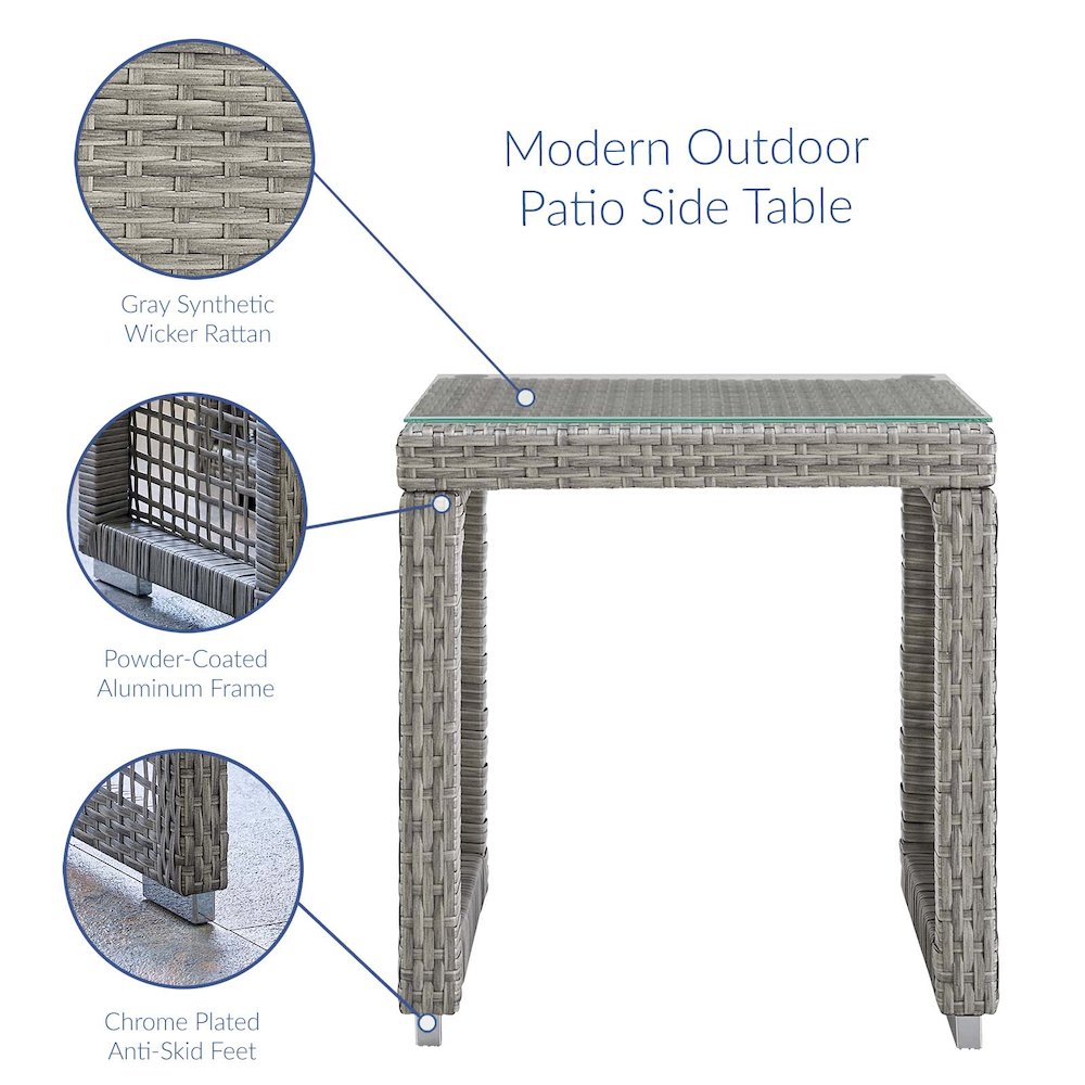 Aura 3 Piece Outdoor Patio Wicker Rattan Set. Picture 3