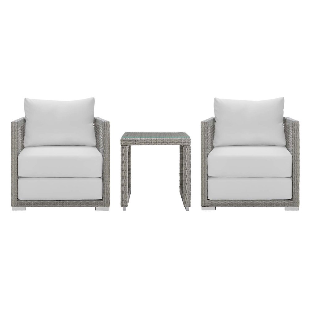 Aura 3 Piece Outdoor Patio Wicker Rattan Set. Picture 1