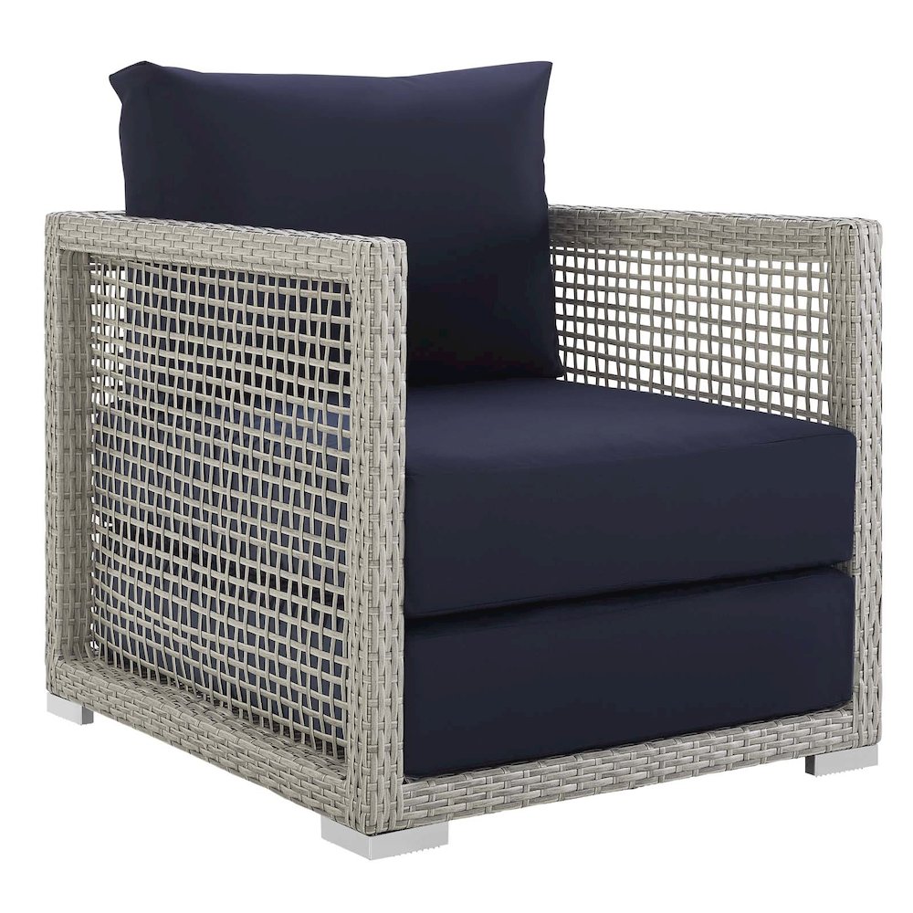 Aura 4 Piece Outdoor Patio Wicker Rattan Set. Picture 4