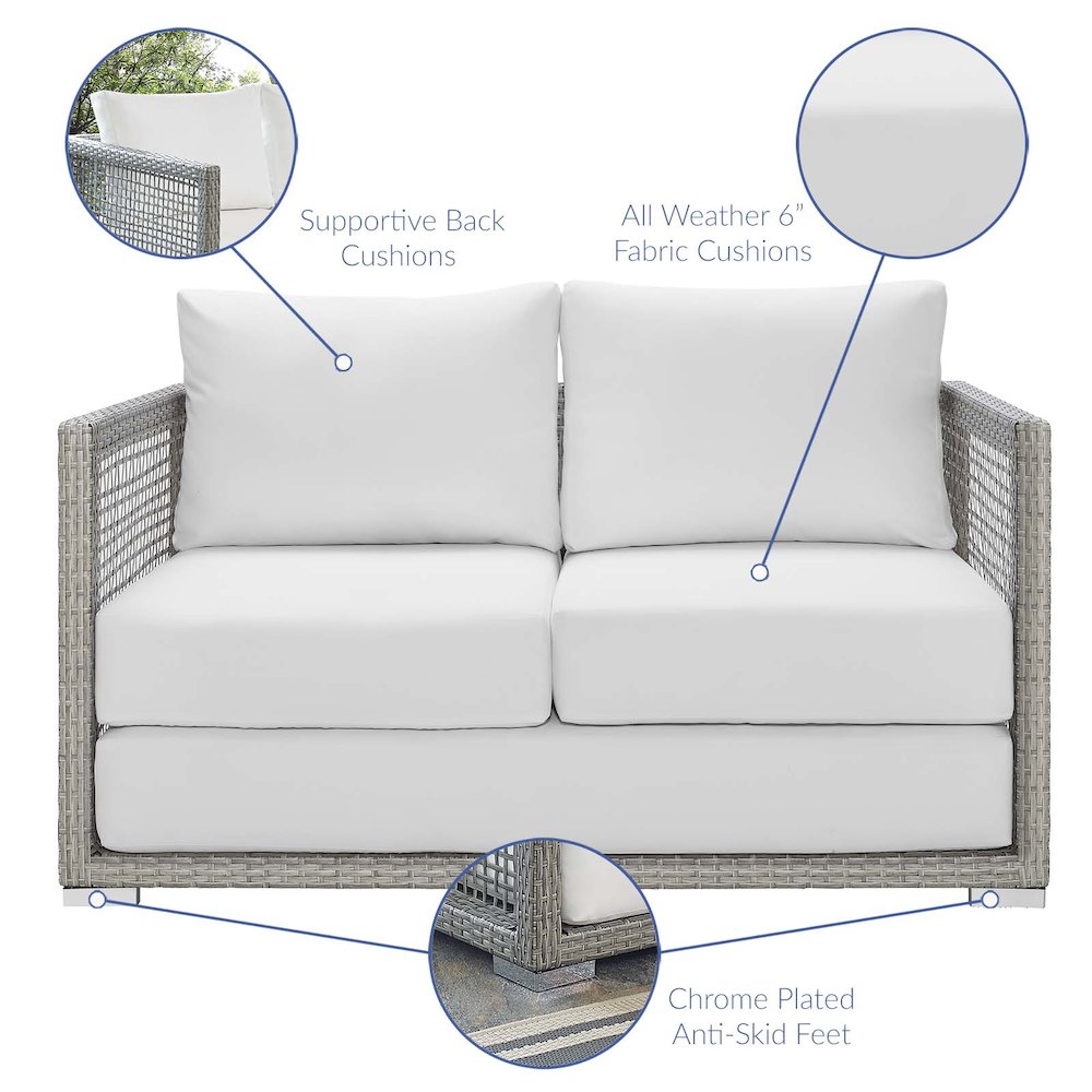Aura 3 Piece Outdoor Patio Wicker Rattan Set. Picture 2