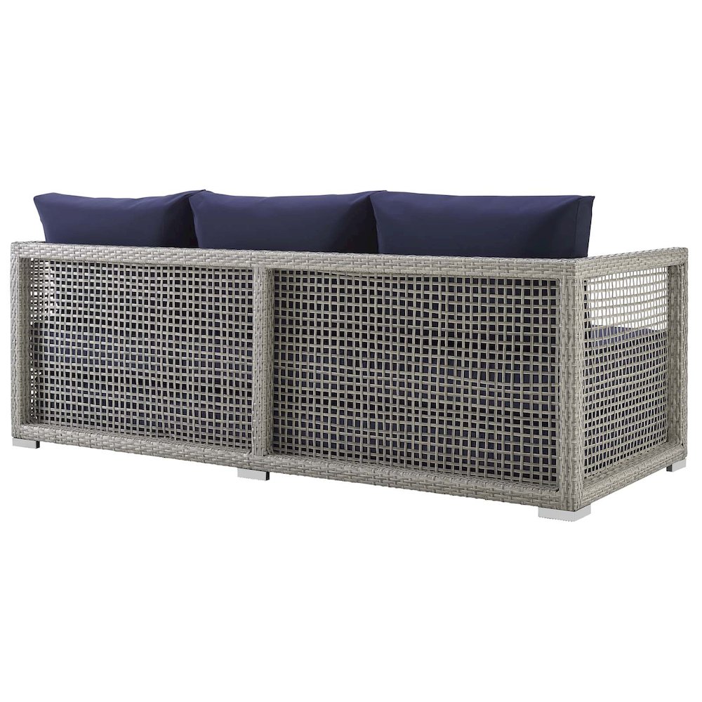 Aura 3 Piece Outdoor Patio Wicker Rattan Set. Picture 8