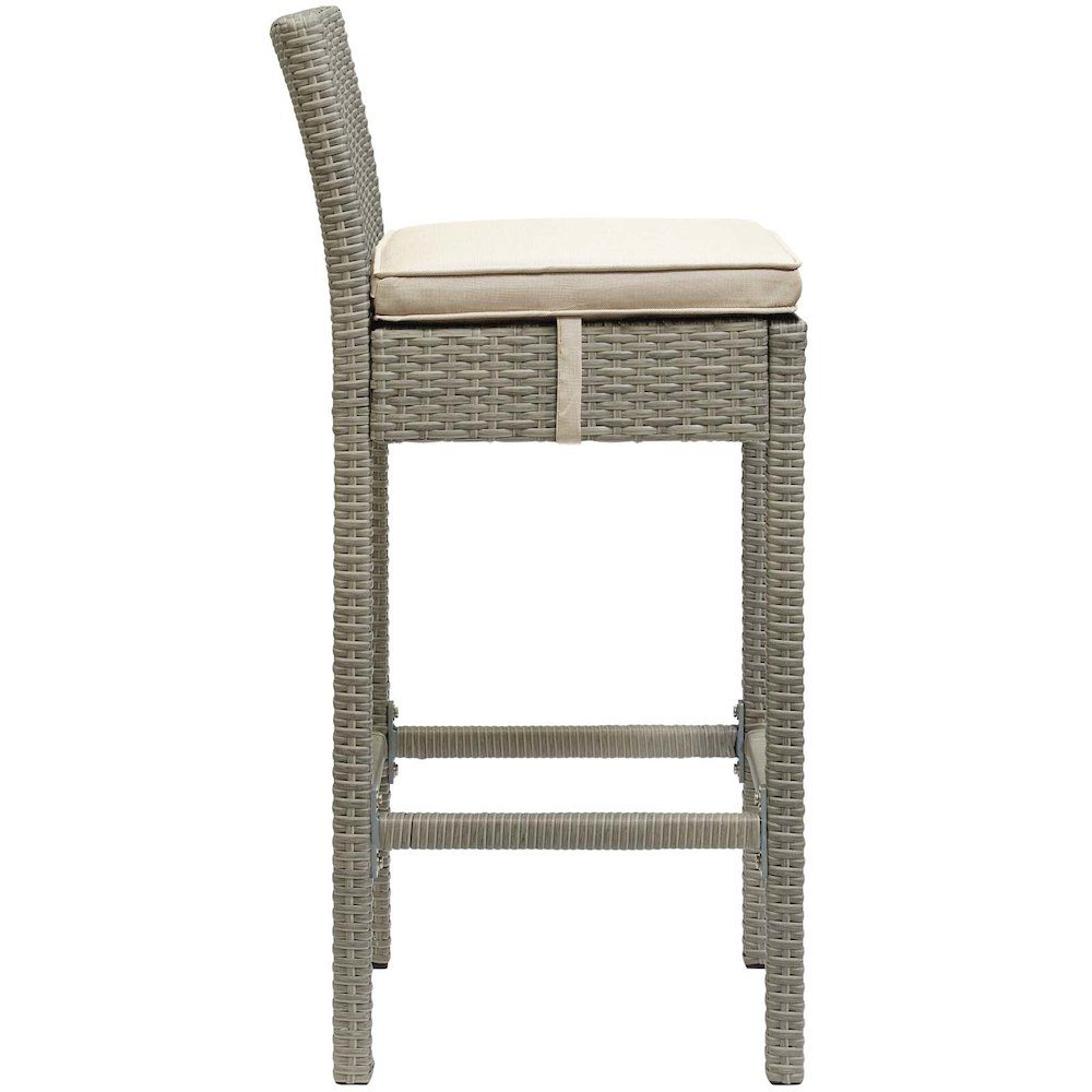 Conduit Outdoor Patio Wicker Rattan Bar Stool Set of 4. Picture 3