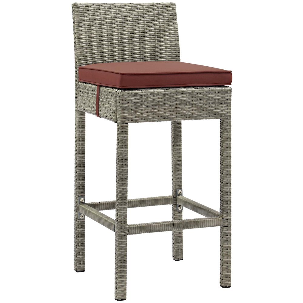 Conduit Outdoor Patio Wicker Rattan Bar Stool Set of 4. Picture 2