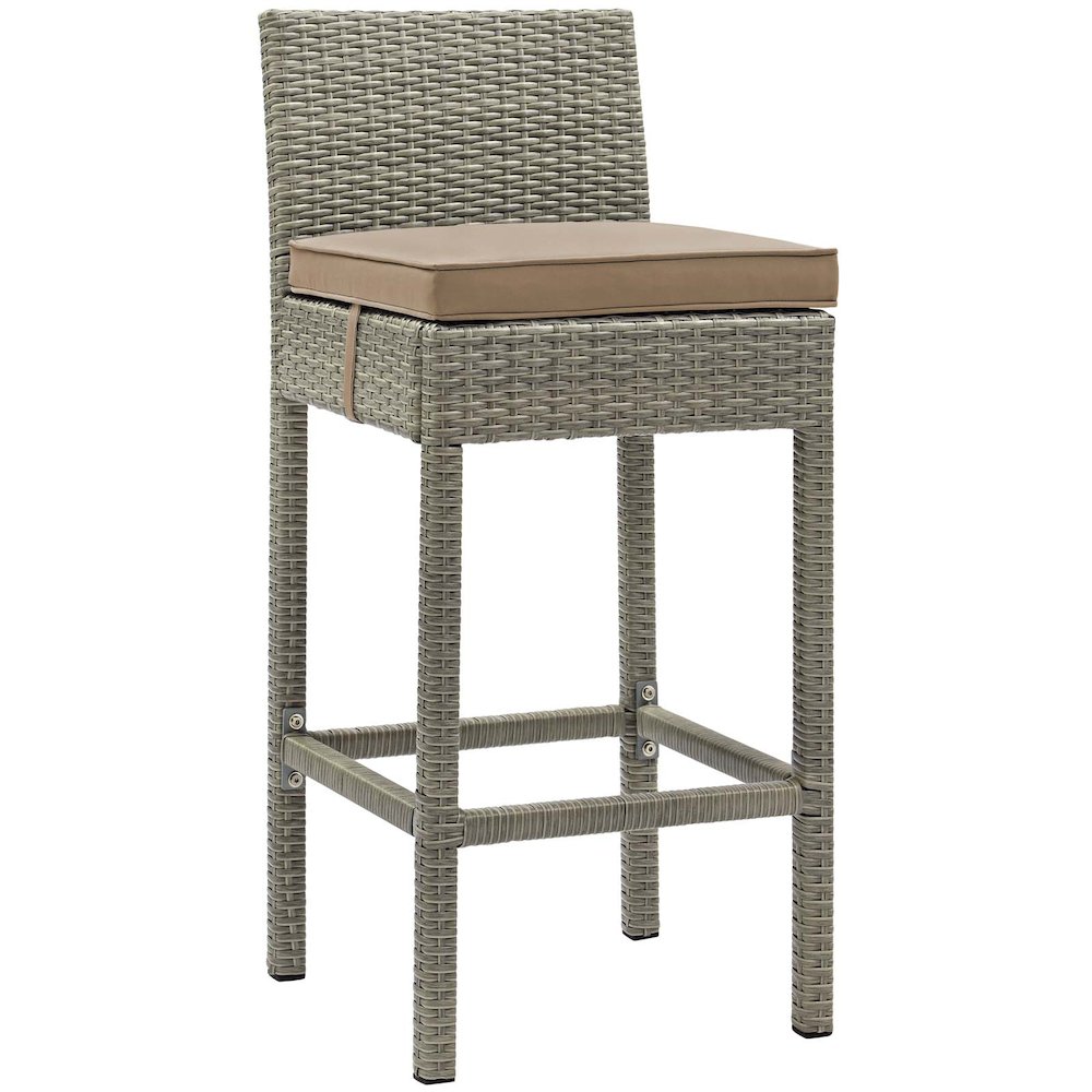 Conduit Outdoor Patio Wicker Rattan Bar Stool Set of 4. Picture 2