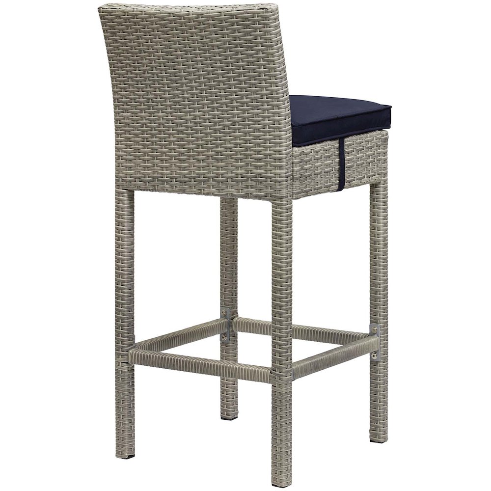 Conduit Outdoor Patio Wicker Rattan Bar Stool Set of 4. Picture 4