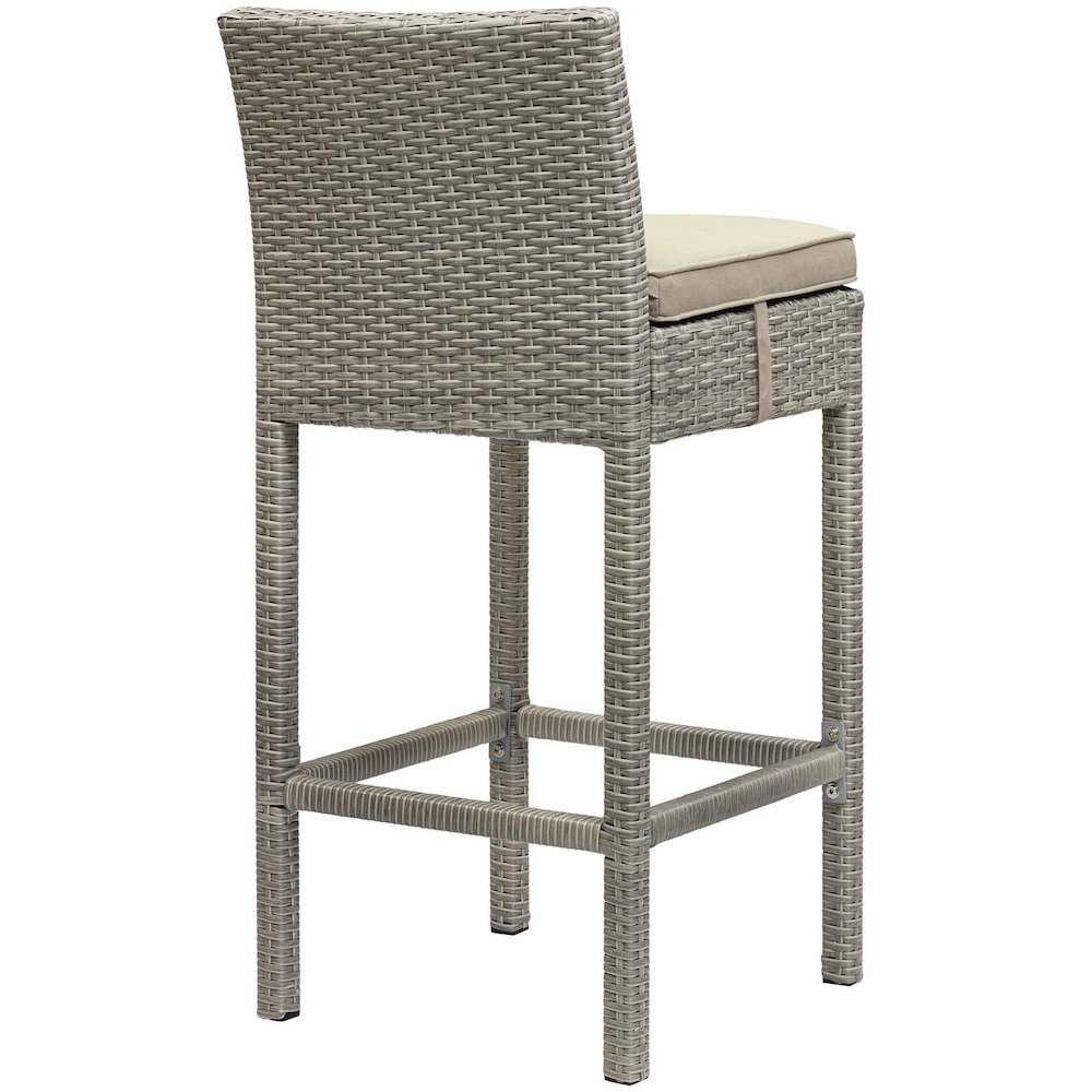 Conduit Outdoor Patio Wicker Rattan Bar Stool Set of 2. Picture 4