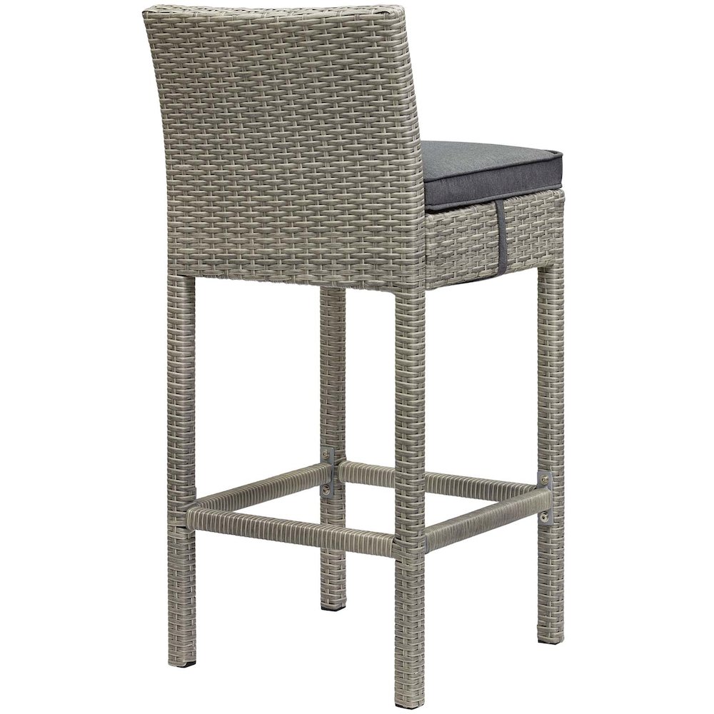 Conduit Outdoor Patio Wicker Rattan Bar Stool Set of 2. Picture 4