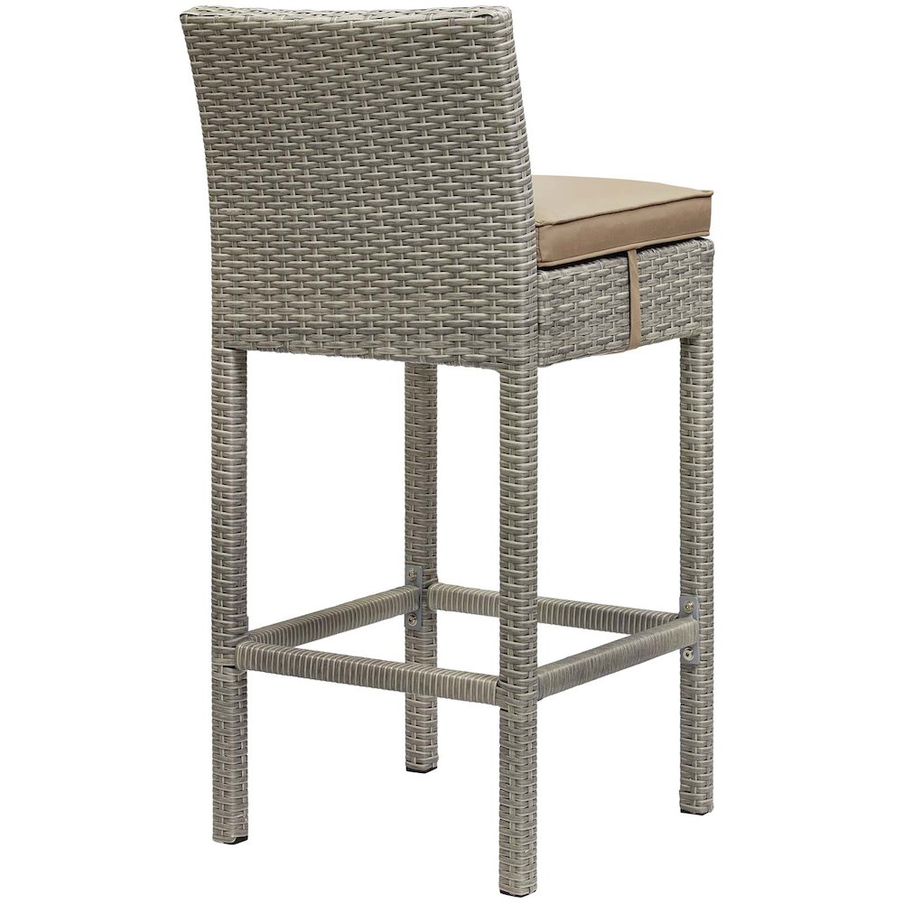 Conduit Outdoor Patio Wicker Rattan Bar Stool Set of 2. Picture 4