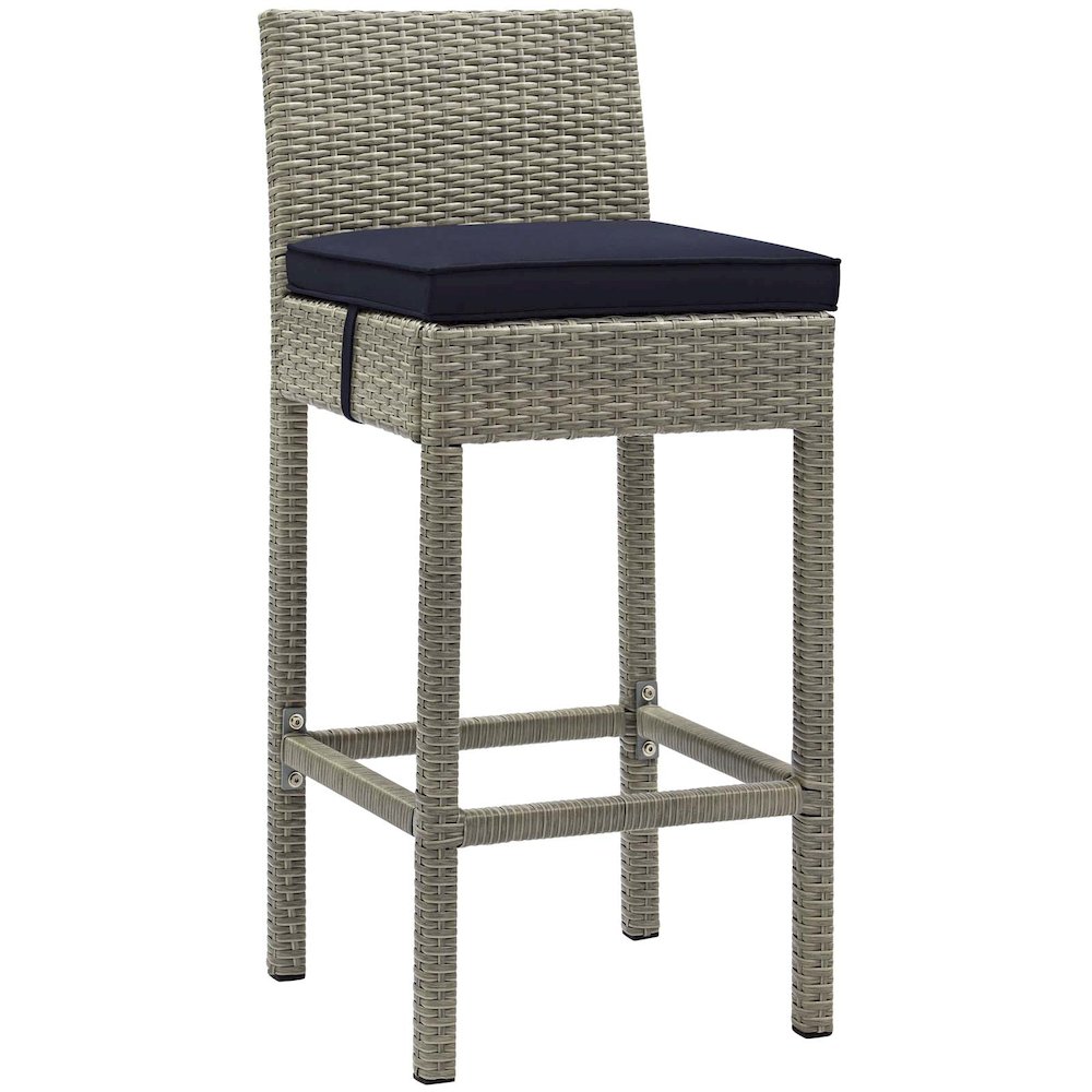 Conduit Outdoor Patio Wicker Rattan Bar Stool Set of 2. Picture 2