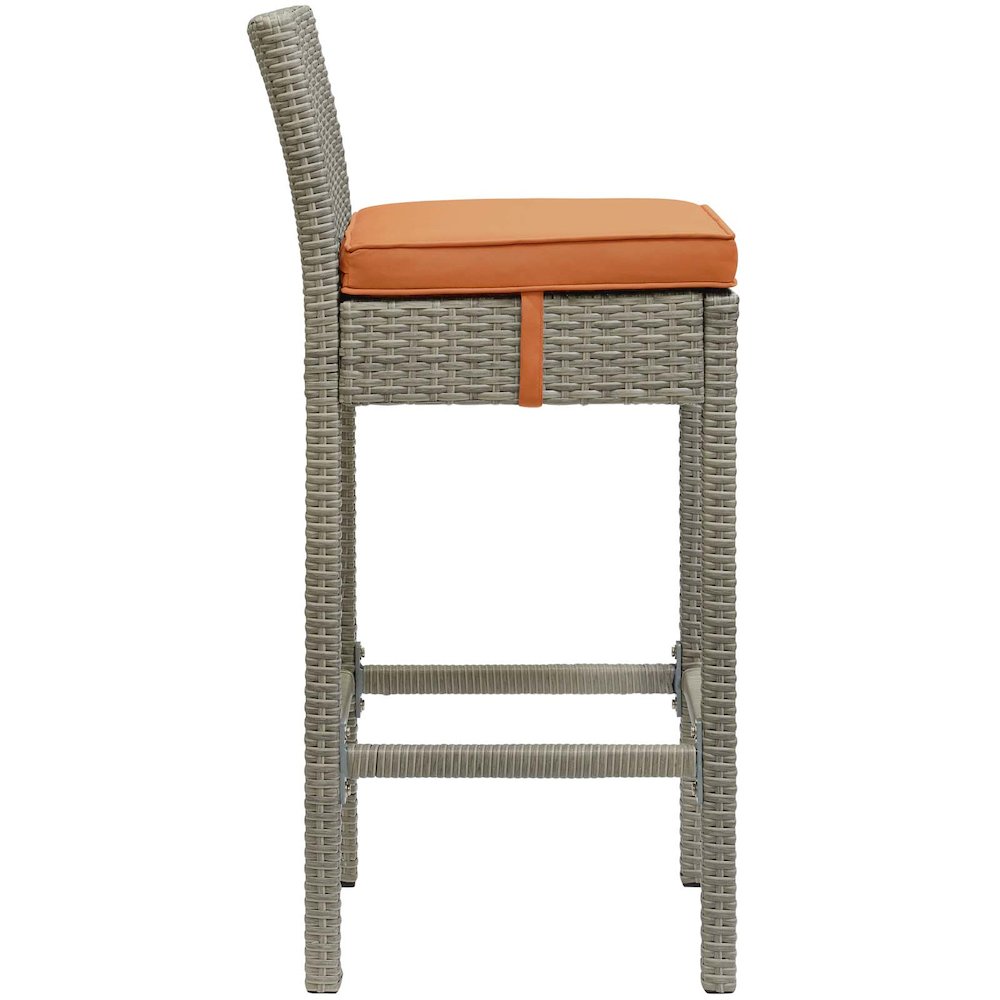 Conduit Outdoor Patio Wicker Rattan Bar Stool Set of 2. Picture 3