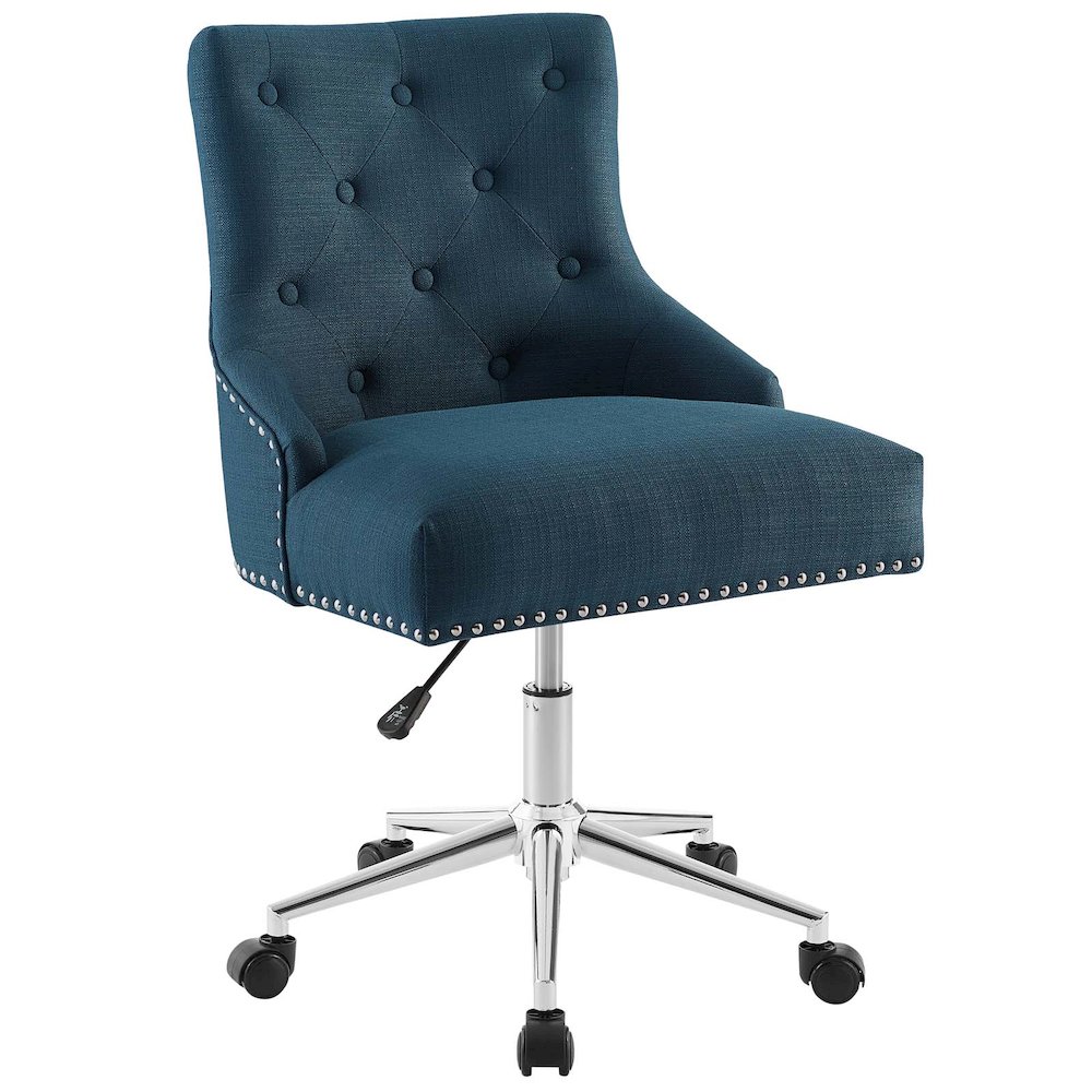 Regent Tufted Button Swivel Upholstered Fabric Office Chair. Picture 1
