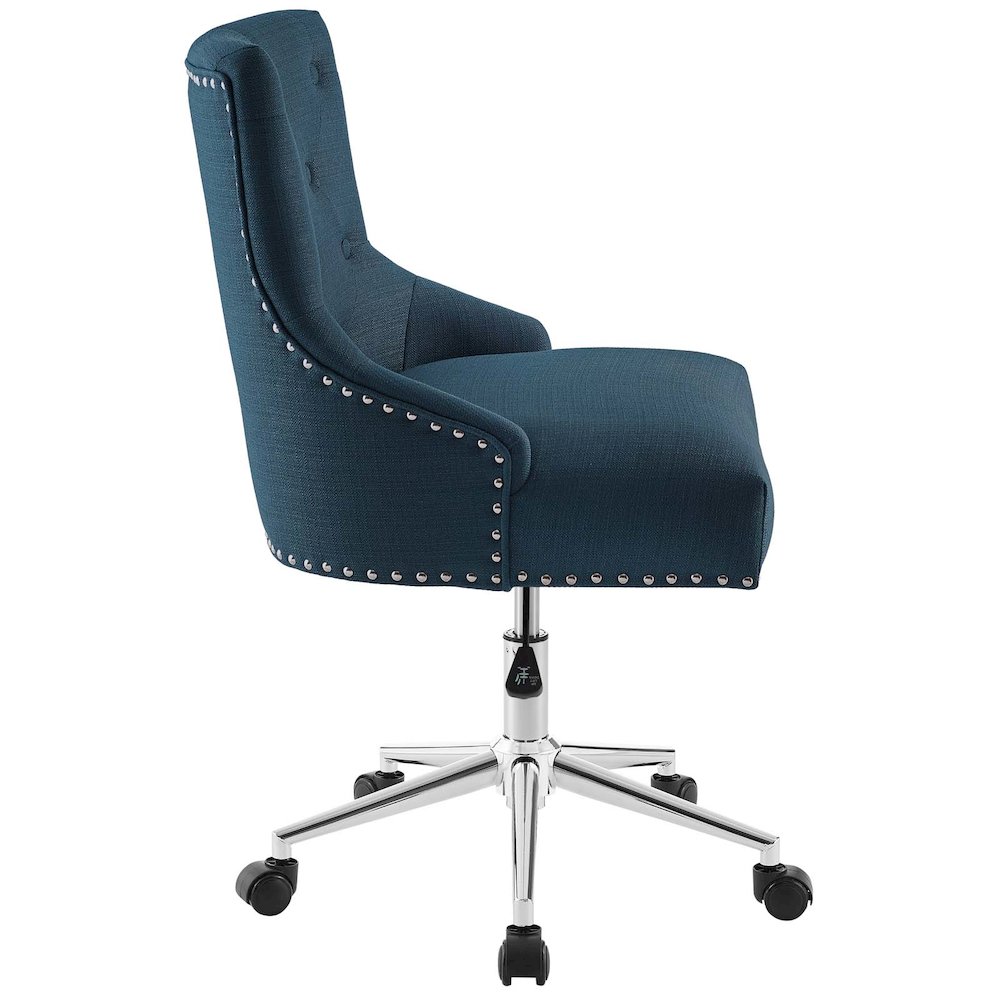 Regent Tufted Button Swivel Upholstered Fabric Office Chair. Picture 2