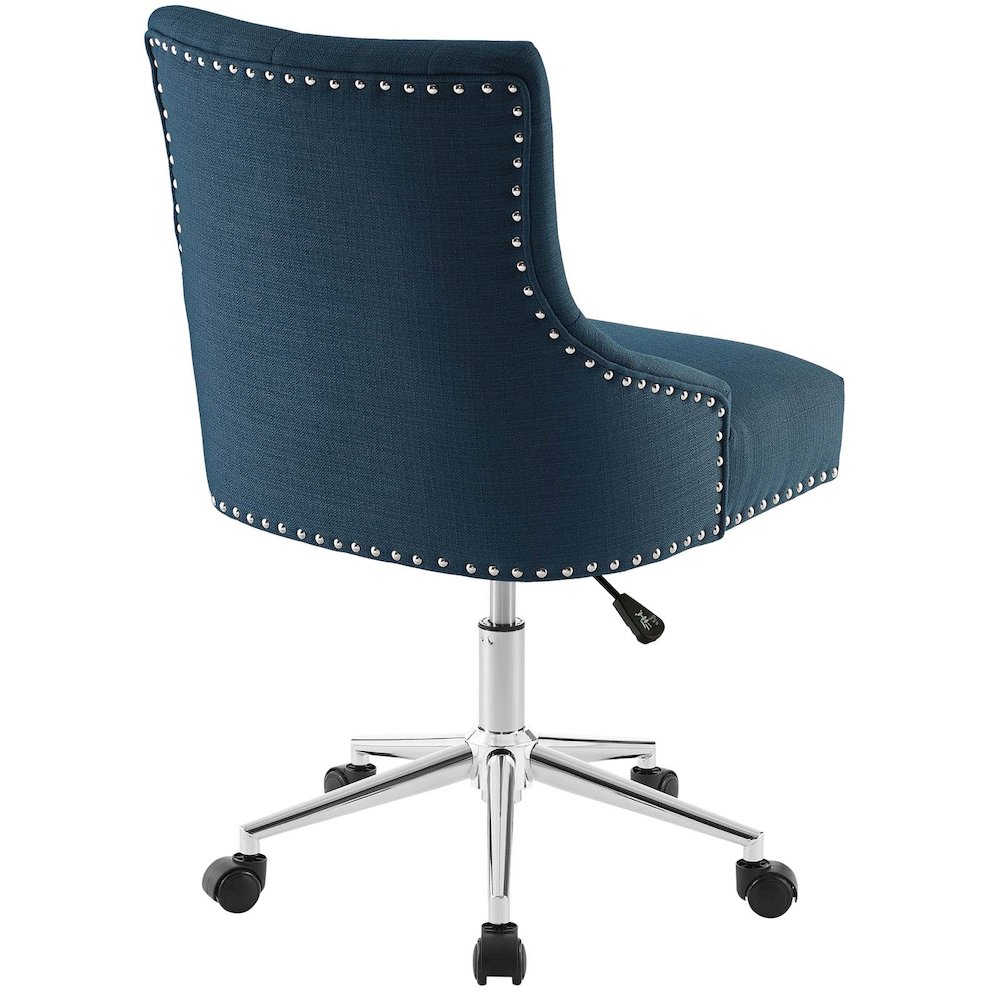 Regent Tufted Button Swivel Upholstered Fabric Office Chair. Picture 3